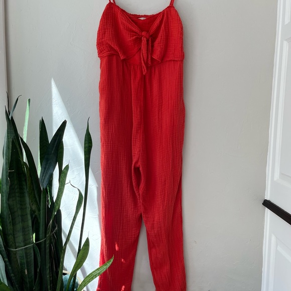 Anthropologie Pants - ANTHROPOLOGIE SATURDAY SUNDAY ISABEL TIE FRONT ORANGE JUMPSUIT MP M P